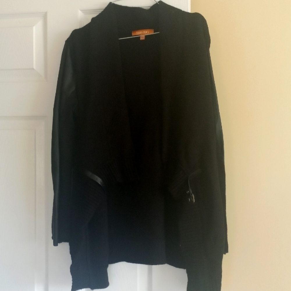 Ellen Tracy black  cardigan Mosaic sweater size S/P